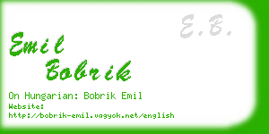 emil bobrik business card